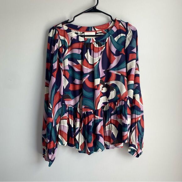 Maeve by Anthropologie Printed Cheyenne Peplum Blouse - Picture 5 of 8
